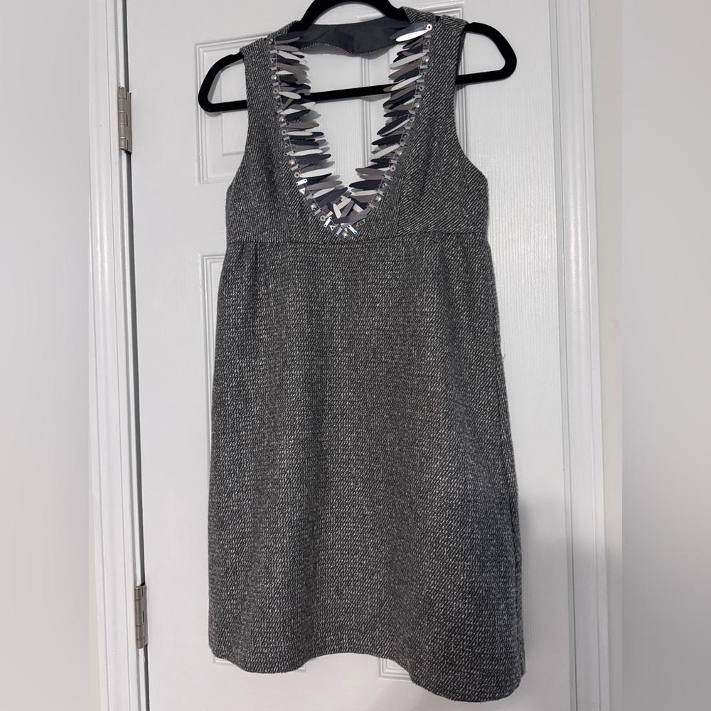 Anna Sui For Target‎ Gray Backless Dress with Sequin V-Neck